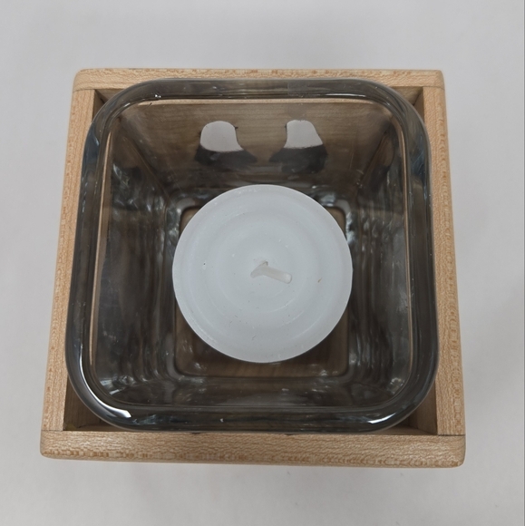 Wood You Tell Me Inc Cherry Wood Ram On Hill Cut Out Glass Insert Candle Holder - Picture 3 of 10